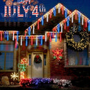 2-Pack 4th of July Lights Outdoor, 18 Tubes 432 LEDs Meteor Shower Lights Plug in, Patriotic String Lights Cascading Lighting for Inpendence National Memorial Day Garden Tree Decor(Red Blue and White) by GreenHaven Gardens