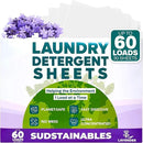 Sudstainables Laundry Detergent Sheets (60 Loads) – Eco-Friendly, Zero Waste, Plastic-Free Laundry Washing Machines Soap Sheets; Dissolvable, Space-Saving Strips for Travel (Lavender) by CozyNest Decor