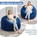 Hobestluk 3FT Bean Bag Chair Giant Bean Bag Chairs for Adults Large Bean Chairs with Removable Cover, Beanbag Chair with Filler, Adult Bean Bag Chairs for Living Room, Bedroom by CozyNest Decor