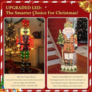 61Inch Nutcracker Christmas Decor Outdoor with LEDs 5 Feet Lighted Large Nutcracker Lighted Christmas Decorations Outdoor with Stakes & Zip Ties for Xmas Yard, Porch, Lawn by CozyNest Decor