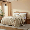 MarCielo 3-Piece 100% Cotton Oversized Bedspread Lightweight Quilt Coverlet Embroidery Farmhouse Bedding Set(TL Beige,Oversized King (118"x106")) by CozyNest Decor