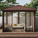 Gazebo Replacement Netting Screen Mosquito Net Screen Walls for 10 x 10 ft Outdoor Gazebo Canopy, 4-Panel with Double Zippers for Outdoor Patio (Only Netting) by GreenHaven Gardens