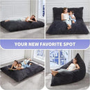 Hobestluk 3 in 1 Bean Bag Chair Giant Bean Bag Chairs Convertible Bean Bag Floor Cushion with Machine Washable Cover, Beanbag Chairs for Adult (Dark Grey) by CozyNest Decor