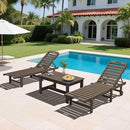 SERWALL HDPE Patio Coffee Table, Rectangle Outdoor Coffee Table, All Weather Patio Table for Deck, Pool, Balcony, Indoor or Outdoor Use, Coffee by CozyNest Decor