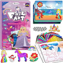 Baobrava Foil Art Fun Kit for Kids - DIY Toy Unicorn Princess Foil Art Craft Activity for Kids, Foam Stickers Fun Craft Kits & Supplies, Creative Christmas Birthday Gifts Travel Toys for 4 and Up by TinyTreasures Baby Boutique