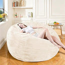 Large Bean Bag Chair, 5FT Giant Beanbag Chairs with Memory Foam Filled, Bean Bag Chairs for Adults, Ultra Soft Lazy Sofa for Living Room Bedroom (White) by CozyNest Decor