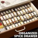SpaceAid Bamboo Black Spice Drawer Organizer, (Need 3" Deep Drawer) Expandable 4 Tier Spices Rack for Cabinet, Kitchen Seasoning Storage Insert (Jars Not Included, From 12" to 23" Wide) by CozyNest Decor