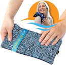 SunnyBay Small Microwave Heating Pad, Microwavable Versatile Cold/Heated Neck and Shoulder Wrap for Back Pain and More, Moist Heat Cotton-Fleece Pad with Flax Seed Filling, 6x11 in, Royal Flowers by CozyNest Decor