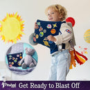 Pinwheel Crafts Beginner Sewing Kit for Kids 8-12 with Telescope - Astronomy Solar System Easy Sew Space Pillow Kit with Planet Patches - Make Your Own Plush Craft by TinyTreasures Baby Boutique
