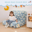 MAXYOYO Bean Bag Chair Bed for Kids, Convertible Bean Bag from Lazy Chair to Floor Bed, Fresh Cloud Design Cover, Stuffed Floor Sofa Couch for Boys and Girls, High-Density Foam Filling, Blue by CozyNest Decor