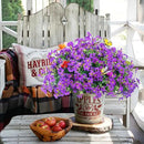 ‌20 Bundles Artificial Flowers for Outdoors‌ with 6 Faux Butterflies, UV Resistant ‌Fake Flowers‌ with Eucalyptus Leaves, ‌Artificial Plants Outdoor‌ for Patio Garden Porch Home Decor (Purple) by CozyNest Decor