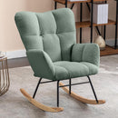 NIOIIKIT Nursery Rocking Chair Teddy Upholstered Glider Rocker Rocking Accent Chair Padded Seat with High Backrest Armchair Comfy Side Chair for Living Room Bedroom Offices (Olive Green) by TinyTreasures Baby Boutique