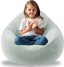ENBAOHUI Bean Bag Chairs with Memory Foam Chairs for Kids Teens Toddler Faux Fur Sofa Chair with Handle Greyish-Green by TinyTreasures Baby Boutique