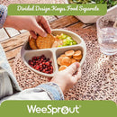 WeeSprout Silicone Divided Plates (With Lids), 100% Food Grade, Toddler & Kids Plates, Dishwasher & Microwave Safe by TinyTreasures Baby Boutique