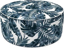 LVTXIII Outdoor/Indoor Inflatable Ottoman, 31"x31"x14" Patio Footrest Stool, Portable Round Pouf Ottoman for Patio Garden, Camping or Home Decoration, Palm Blue by CozyNest Decor