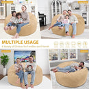 5FT Bean Bag Chair, Large Bean Bag Chairs with Memory Foam Filled, Fluffy Beanbag Sofa with Dutch Velvet Cover, Round BeanBag Chairs for Living Room, Playroom - Khaki by TinyTreasures Baby Boutique