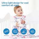 TotAha Sleep Sack 0-6 Months 3-Pack,Stretchy,Buttery Soft Swaddle Transition Sleeping Bag,Light Baby Wearable Blanket with 2-Way Safe Zippers for Girls, 0.5 TOG by TinyTreasures Baby Boutique