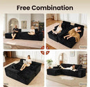 ovios 105” Modular Sectional Sofa with Thicken Seat Cushion, Cloud Couch with Deep Seat, Modern L-Shape Sofas Couches with Chaise,Upholstered Couches for Living Room Bedroom,Black by CozyNest Decor