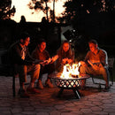 BALI OUTDOORS Fire Pit with Poker, 32 inch Outdoor Fire Pit Patio, Wood Burning Firepits for Outside with Grill by GreenHaven Gardens