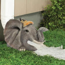 Elenon Elephant Decorative Gutter Downspout Extension Statue, Animal Gutter Guardian Rain Downspout Extender, Garden Splash Block Outdoor Sculpture for 3" × 4" Down Spouts Decor by GreenHaven Gardens