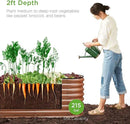 Best Choice Products 8x2x2ft Metal Raised Garden Bed, Oval Outdoor Deep Root Planter Box for Vegetables, Herbs w/ 4 Support Bars, 215 Gal Capacity - Wood Grain by GreenHaven Gardens