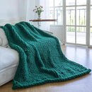 Chunky Knit Blanket - Luxury Soft Cozy 50 * 60 Throw Blanket,100% Woven Blanket Rope Knot Throw Blanket for Couch, Sofa, Home Decor, Gift - Machine Washable（Blackish Green） by CozyNest Decor