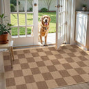 Lahome Checkered Easy Jute Entryway Rug, Washable Rugs 3x5 for Living Room Farmhouse Carpet, Non Slip Indoor Outdoor Door Mat Checkerboard Throw Carpet for Entry Patio Guestroom Deck by CozyNest Decor