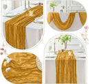 Sioloc Yellow Cheesecloth Table Runner Fall Autumn Decor for Home 10ft Table Cloth for Wedding Birthday Party Halloween Thanksgiving Decorations by CozyNest Decor