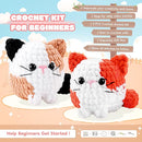 Cat Crochet Kit for Beginners-2PCS Calico Cats Crochet Kits for Adults Kids, Crochet Starter Kit with Step-by-Step Video Tutorials,Crochet Animal Kits Knitting Kit Learn to Crochet Kits by TinyTreasures Baby Boutique