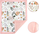 4-Piece Crib Bedding Set for Girls, Pink Baby Girl Bedding Set with Crib Skirt, Baby Quilt, Crib Sheet and Diaper Stacker, Daisy Flower by TinyTreasures Baby Boutique