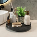 13" Lazy Susan Turntable Organizer for Table Top, Round Wooden Lazy Susan for Cabinet Kitchen Decor Centerpieces Coffee Table, Storage Condiments Spices, Bathroom Vanity Tray for Soap, Black by CozyNest Decor