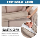 H.VERSAILTEX Super Stretch Individual Seat Sofa Covers Couch Slipcover Sets Thick Jacquard Textured Twill Fabric (2 Piece Large Sofa Cushion Covers, Sand) by CozyNest Decor