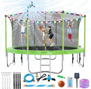Upgraded 16FT 15FT 14FT 12FT 10FT 8FT Trampoline Outdoor with Basketball Hoop and Net, Capacity for 4-6 Kids and Adults by TinyTreasures Baby Boutique