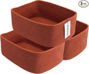 Small Woven Storage Baskets 13“X9”X5“ Decorative Rope Bins for Organizing Shelves, Closets, and Toys, Empty Gift Baskets, Cute Organizer Basket for Home and Office (rustic, Large) by CozyNest Decor