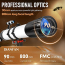 Dianfan Telescope,90mm Aperture 800mm Telescopes for Adults Astronomy,Portable Professional Refractor Telescope for Beginners,with Stainless Tripod & Phone Adapter,Carry Bag by TinyTreasures Baby Boutique
