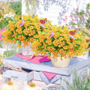 ‌20 Bundles Artificial Flowers for Outdoors‌ with 6 Faux Butterflies, UV Resistant ‌Fake Flowers‌ with Eucalyptus Leaves, ‌Artificial Plants Outdoor‌ for Patio Garden Porch Home Decor (Yellow) by CozyNest Decor