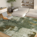 Kelarea Living Room Rug, 9x12 Rug Modern Abstract Washable Rugs, Green Vintage Low Pile Carpet, Non Slip Large Rugs for Bedroom, Dining Room, College Dorm, Home Office by TinyTreasures Baby Boutique