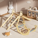 BlueWood 2025 8-in-1 Pikler Triangle Climbing Set Toddler Toys Indoor Baby Jungle Gym Climber Playground for Kids - Mauve Pink by TinyTreasures Baby Boutique
