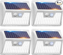 Peasur White Solar Lights Outdoor Waterproof, 6Pack 140LED Solar Powered Motion Sensor Light, 3 Modes Security Wall Lights for Fence Garden Yard Outside by GreenHaven Gardens