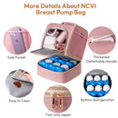 NCVI Breast Pump Bag, Double Layer Removable Pump Bag for Spectra S1, S2, Medela, Breast Pump Backpack with Ice Pack, Insulated Breast Milk Cooler Bag for Working Nursing Moms, Pink by TinyTreasures Baby Boutique