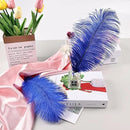 THARAHT Blue Ostrich Feathers 12pcs Natural Bulk 10-12Inch 25cm-30cm for Crafts Wedding Party Centerpieces Easter Gatsbi and Home Decoration Feathers by CozyNest Decor