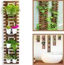 ShopLaLa Wall Planter for Climbing Plants Outdoor - Wooden Hanging Living Vertical Garden Outdoor Indoor Plant Stand Large Tall Long Ladder Vinyl Plant Hanger for Hanging Flower Pots 59" (150cm) by GreenHaven Gardens