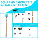 Garden Solar Lights, Decorative LED Honeycomb Glass Ball Garden Stake, Glass and Metal Outdoor Decoration, 4 x 31 Inch (Light Blue) by CozyNest Decor