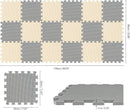 qqpp EVA Rubber 18 Tiles Interlocking Puzzle Foam Floor Mats - Baby Play Mat for Playing | Exercise Mat for Home Workout. Beige, Gray. QC-JLb18N by TinyTreasures Baby Boutique