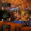 OHLUX 120FT Outdoor String Lights, 62 ST38 Edison LED Bulbs, E12 Base, 2200K Cafe Warm Color, Max.Connectable 14 Strands, Anti-Fall & Waterproof, Dimmable, Hanging for Outside Patio Backyard Bistros by CozyNest Decor