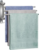 Towel Rack Wall Mounted JSVER 3 Arms Bathroom Towel Rack, 180° Rotation Space Saving Towel Holder for Bathroom by CozyNest Decor