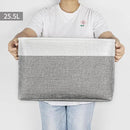 Storage Bins Large Fabric Storage Baskets for Shelves 3 Pack, Decorative Linen Closet Baskets with Handles for Organizing, Shelf, Clothes, Home, Office, 15x11x9.5Inches (Grey&White) by CozyNest Decor