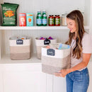 NaturalCozy 13 Inch Cube Storage Bins Cotton Rope Woven Baskets for Organizing 3-Pack | 13 x 13 Storage Cubes | Fabric Square Storage Baskets for Shelves Organizer, Kids Toy Bins, Closet Baby Nursery by CozyNest Decor