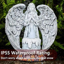 Angel Garden Statues Outdoor Cemetery Decorations for Grave Take The Cross Praying Wings Angel Figurine Cemetery Lights Patio Lawn Yard Porch Decorations 10.24 Inch by GreenHaven Gardens