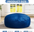 Hobestluk 6FT Bean Bag Chair Bean Bag Chairs for Adults Giant Bean Chairs with Velvet Cover, Memory Foam BeanBag Chair Fluffy BeanBag Chairs for Living Room, Bedroom- Blue (70" x 70" x 15") by CozyNest Decor